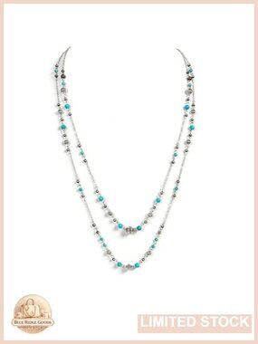 Chic Layered Beaded Necklace Set Adjustable Long Chain Boho Western
